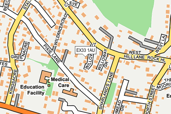 EX33 1AU map - OS OpenMap – Local (Ordnance Survey)