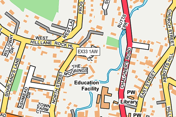 EX33 1AW map - OS OpenMap – Local (Ordnance Survey)