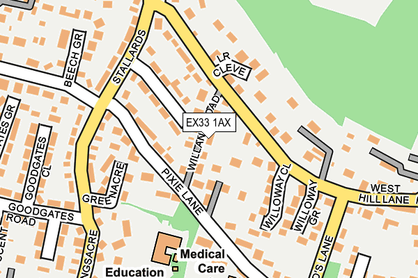 EX33 1AX map - OS OpenMap – Local (Ordnance Survey)