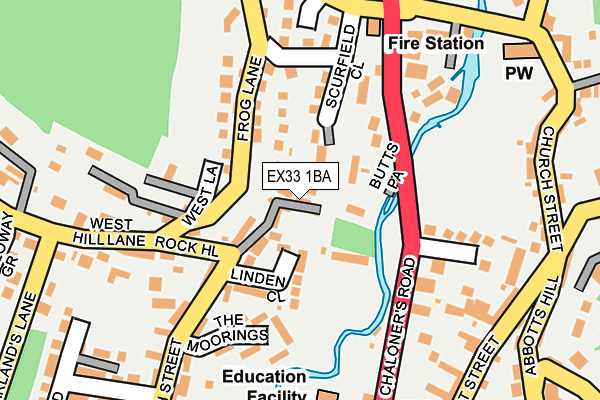 EX33 1BA map - OS OpenMap – Local (Ordnance Survey)