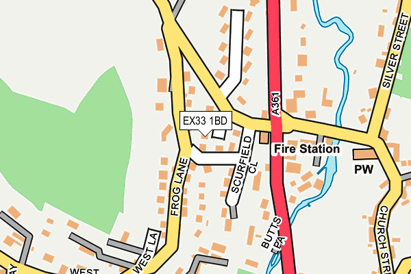 EX33 1BD map - OS OpenMap – Local (Ordnance Survey)