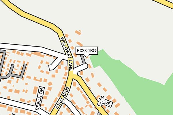 EX33 1BG map - OS OpenMap – Local (Ordnance Survey)