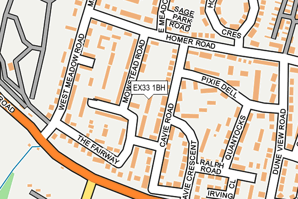 EX33 1BH map - OS OpenMap – Local (Ordnance Survey)