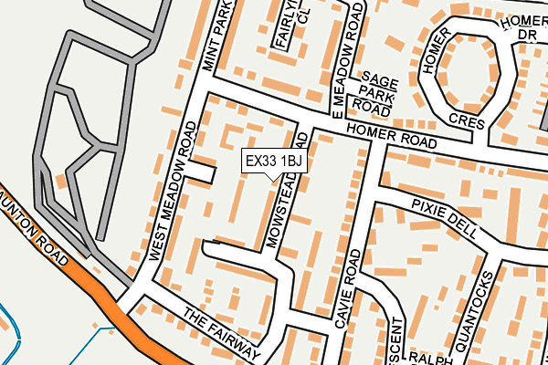 EX33 1BJ map - OS OpenMap – Local (Ordnance Survey)