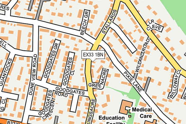 EX33 1BN map - OS OpenMap – Local (Ordnance Survey)
