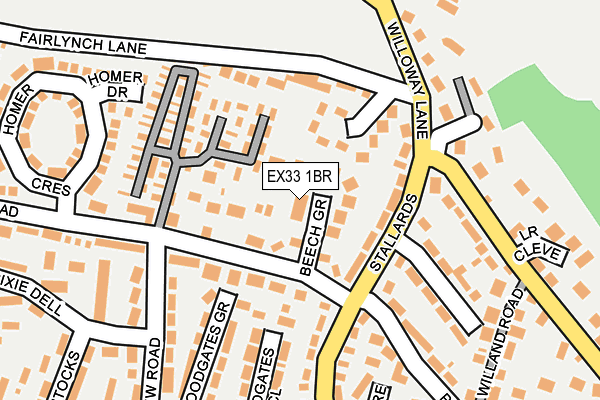 EX33 1BR map - OS OpenMap – Local (Ordnance Survey)