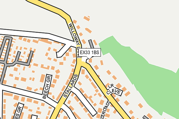 EX33 1BS map - OS OpenMap – Local (Ordnance Survey)