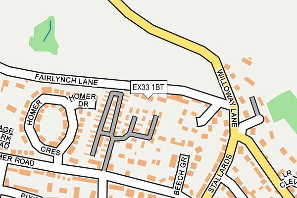 EX33 1BT map - OS OpenMap – Local (Ordnance Survey)