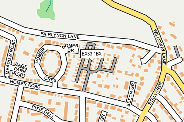 EX33 1BX map - OS OpenMap – Local (Ordnance Survey)