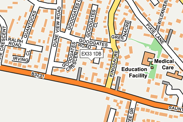 EX33 1DB map - OS OpenMap – Local (Ordnance Survey)