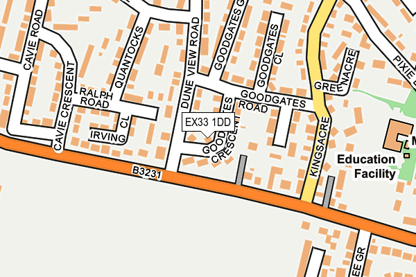 EX33 1DD map - OS OpenMap – Local (Ordnance Survey)