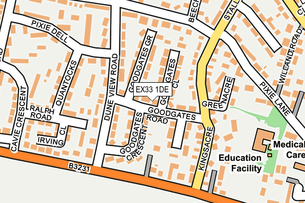 EX33 1DE map - OS OpenMap – Local (Ordnance Survey)