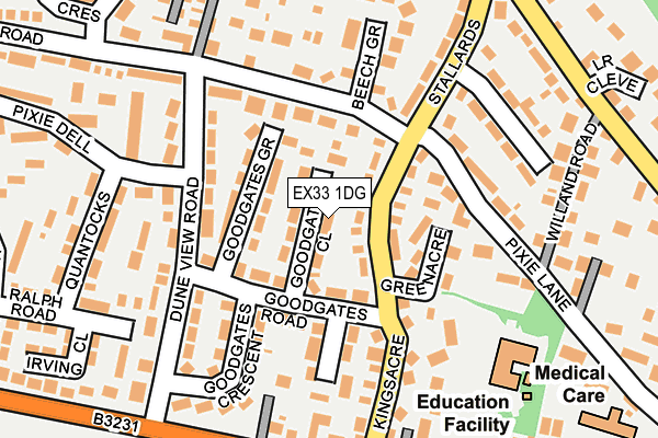 EX33 1DG map - OS OpenMap – Local (Ordnance Survey)