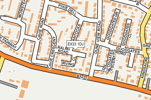 EX33 1DJ map - OS OpenMap – Local (Ordnance Survey)