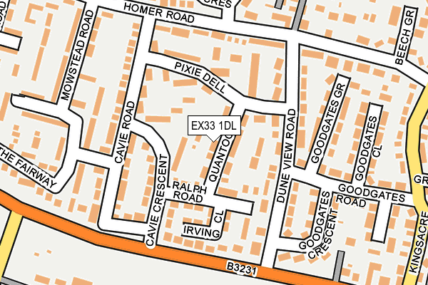 EX33 1DL map - OS OpenMap – Local (Ordnance Survey)