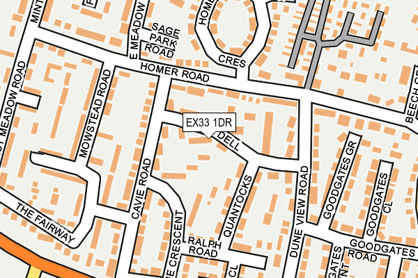 EX33 1DR map - OS OpenMap – Local (Ordnance Survey)