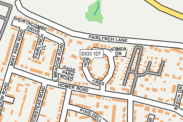 EX33 1DT map - OS OpenMap – Local (Ordnance Survey)