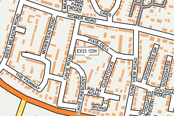 EX33 1DW map - OS OpenMap – Local (Ordnance Survey)