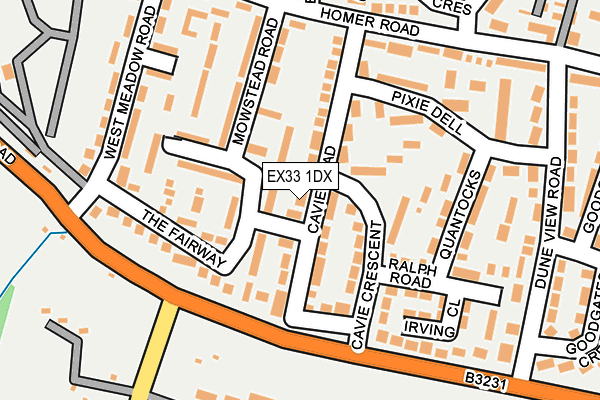 EX33 1DX map - OS OpenMap – Local (Ordnance Survey)