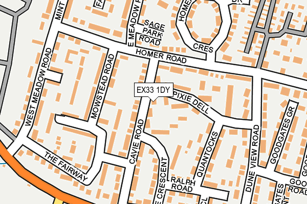 EX33 1DY map - OS OpenMap – Local (Ordnance Survey)