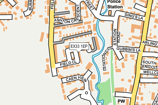 EX33 1EP map - OS OpenMap – Local (Ordnance Survey)