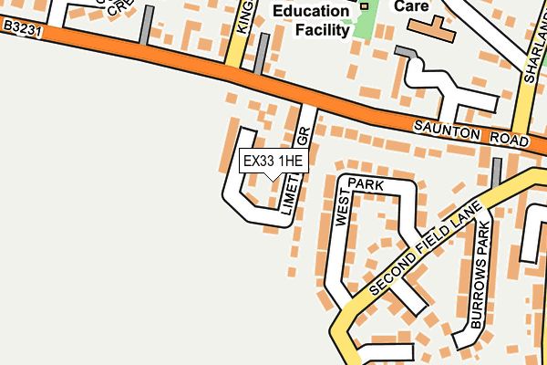 EX33 1HE map - OS OpenMap – Local (Ordnance Survey)