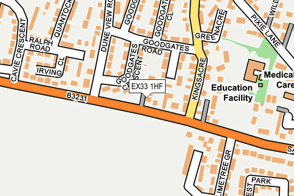 EX33 1HF map - OS OpenMap – Local (Ordnance Survey)