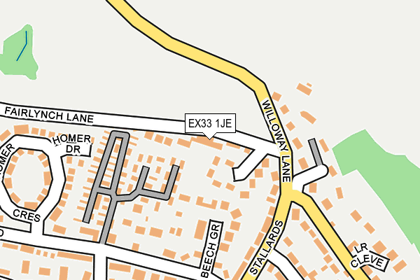 EX33 1JE map - OS OpenMap – Local (Ordnance Survey)