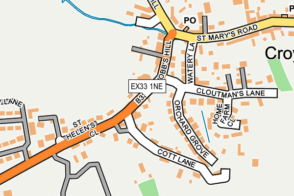 EX33 1NE map - OS OpenMap – Local (Ordnance Survey)
