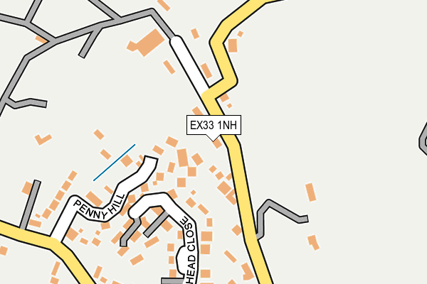EX33 1NH map - OS OpenMap – Local (Ordnance Survey)