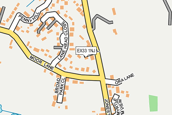 EX33 1NJ map - OS OpenMap – Local (Ordnance Survey)