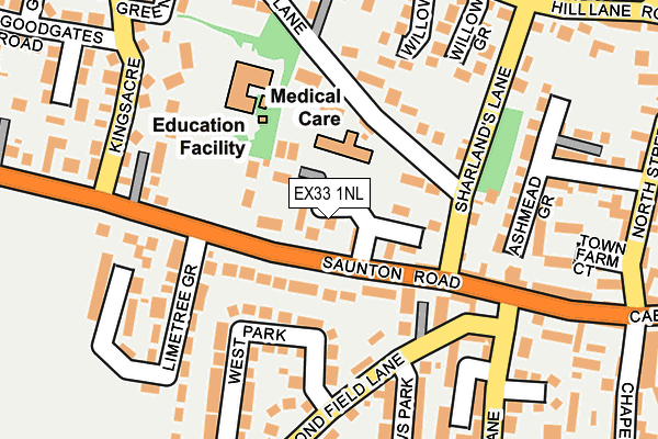 EX33 1NL map - OS OpenMap – Local (Ordnance Survey)