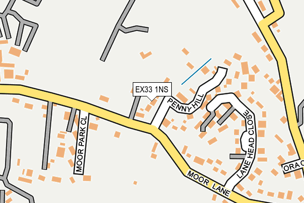 EX33 1NS map - OS OpenMap – Local (Ordnance Survey)