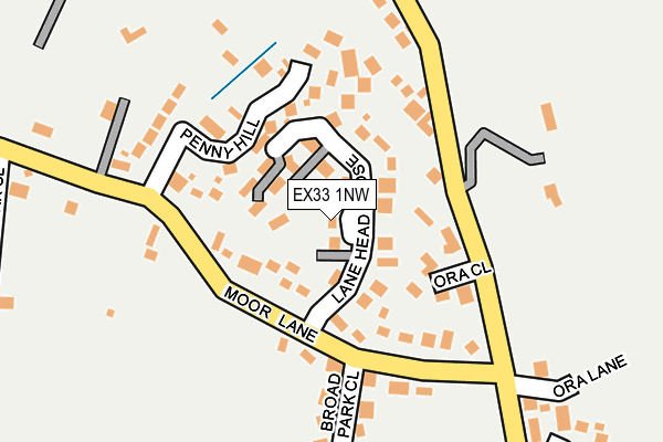 EX33 1NW map - OS OpenMap – Local (Ordnance Survey)