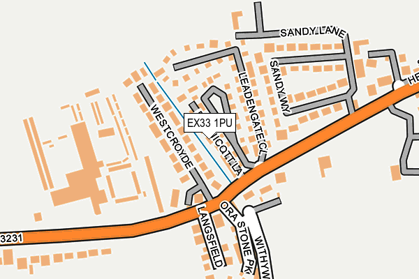 EX33 1PU map - OS OpenMap – Local (Ordnance Survey)