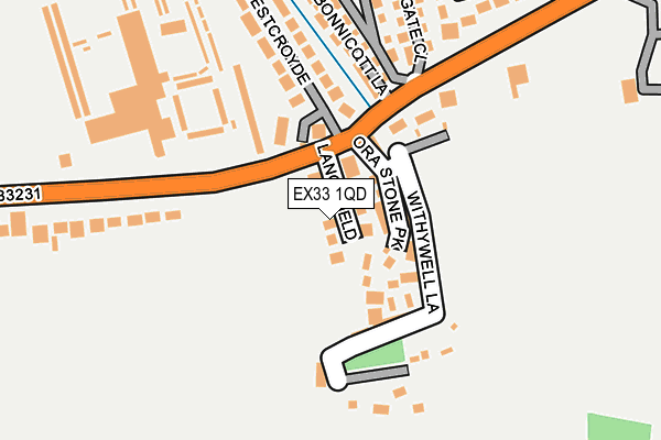 EX33 1QD map - OS OpenMap – Local (Ordnance Survey)
