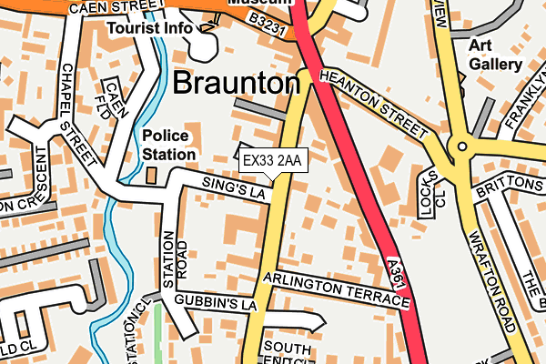 EX33 2AA map - OS OpenMap – Local (Ordnance Survey)