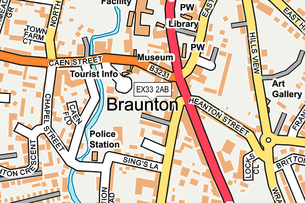 EX33 2AB map - OS OpenMap – Local (Ordnance Survey)