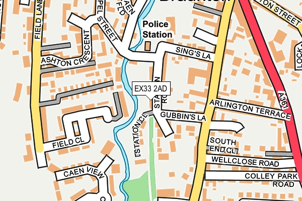 EX33 2AD map - OS OpenMap – Local (Ordnance Survey)