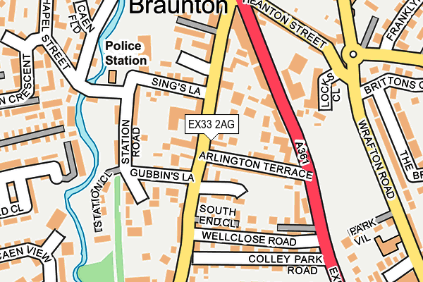 EX33 2AG map - OS OpenMap – Local (Ordnance Survey)