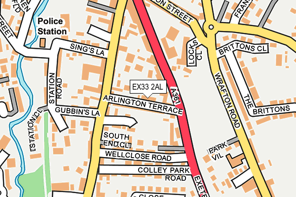 EX33 2AL map - OS OpenMap – Local (Ordnance Survey)