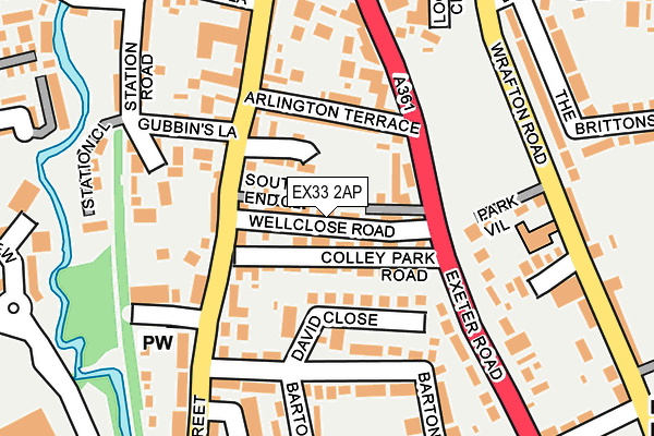 EX33 2AP map - OS OpenMap – Local (Ordnance Survey)