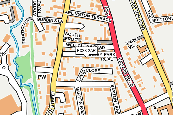 EX33 2AR map - OS OpenMap – Local (Ordnance Survey)