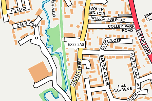 EX33 2AS map - OS OpenMap – Local (Ordnance Survey)