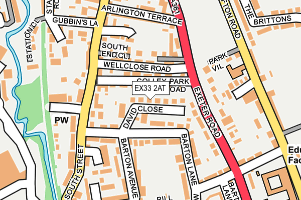EX33 2AT map - OS OpenMap – Local (Ordnance Survey)