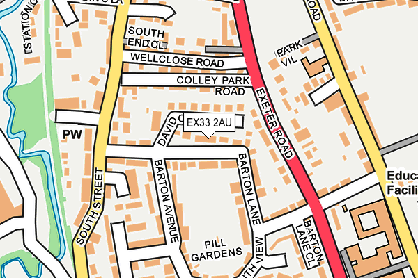 EX33 2AU map - OS OpenMap – Local (Ordnance Survey)