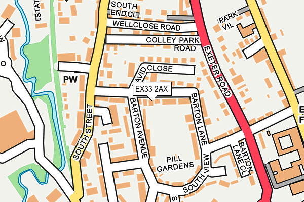 EX33 2AX map - OS OpenMap – Local (Ordnance Survey)