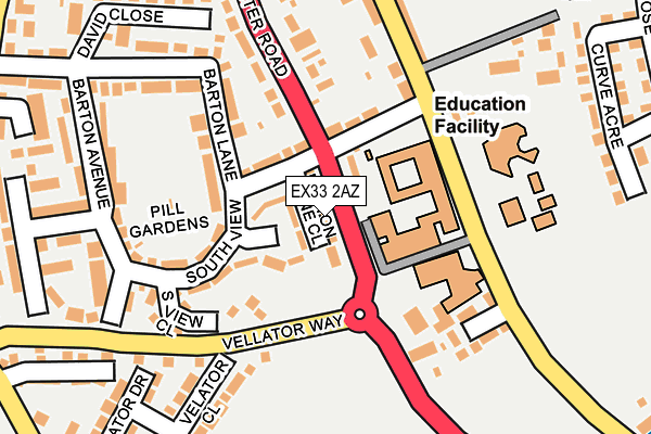 EX33 2AZ map - OS OpenMap – Local (Ordnance Survey)