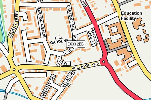 EX33 2BB map - OS OpenMap – Local (Ordnance Survey)