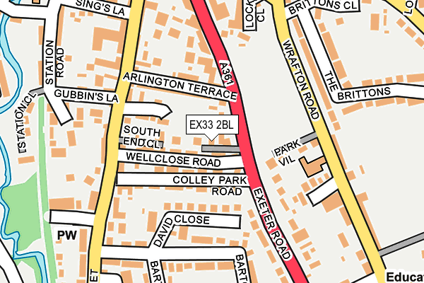 EX33 2BL map - OS OpenMap – Local (Ordnance Survey)